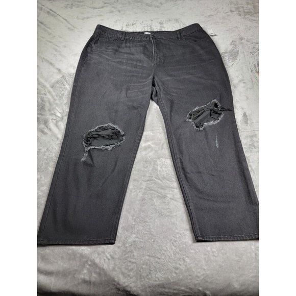 Old Navy Womens Distressed‎ Denim Jeans Black Size 24 Plus 44x27 NEW - Picture 1 of 6